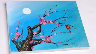 Peach Blossom Painting | How to Paint Peach Blossom | acrylic painting for beginners by Draw so cute 5,720 views 2 months ago 6 minutes, 20 seconds