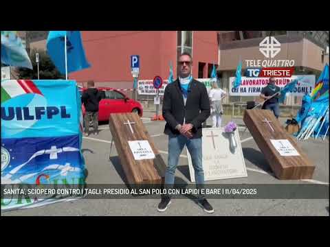 SANITA', SCIOPERO CONTRO I TAGLI: PRESIDIO AL SAN POLO CON LAPIDI E BARE | 11/04/2025