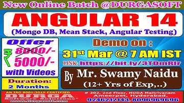 ANGULAR 14 Online Training @ DURGASOFT