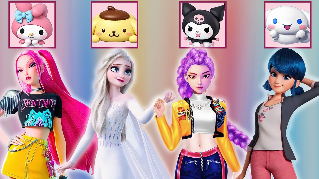 Epic Glow Up! Sanrio Character Fashion Transformation | Rumi, Mira, Elsa & Ladybug