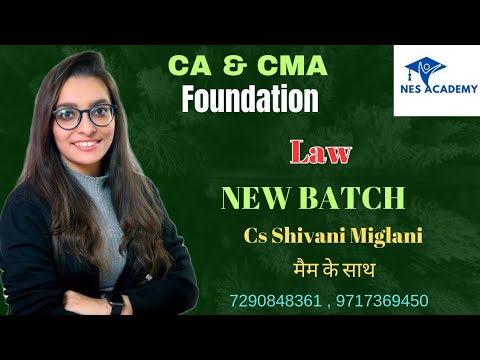CA & CMA Foundation | Business Laws | Introduction | New Batch | Face ...