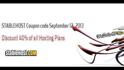 STABLEHOST Coupons (2013 September 12) Discount 40% of all Hosting Plans