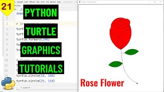 draw rose flower with python turtle python turtle graphics tutorial 21