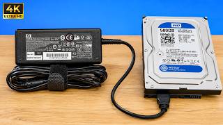 Connect an Old Laptop Charger to a Hard Drive and 😱 You Will Not Believe the Incredible Result!!