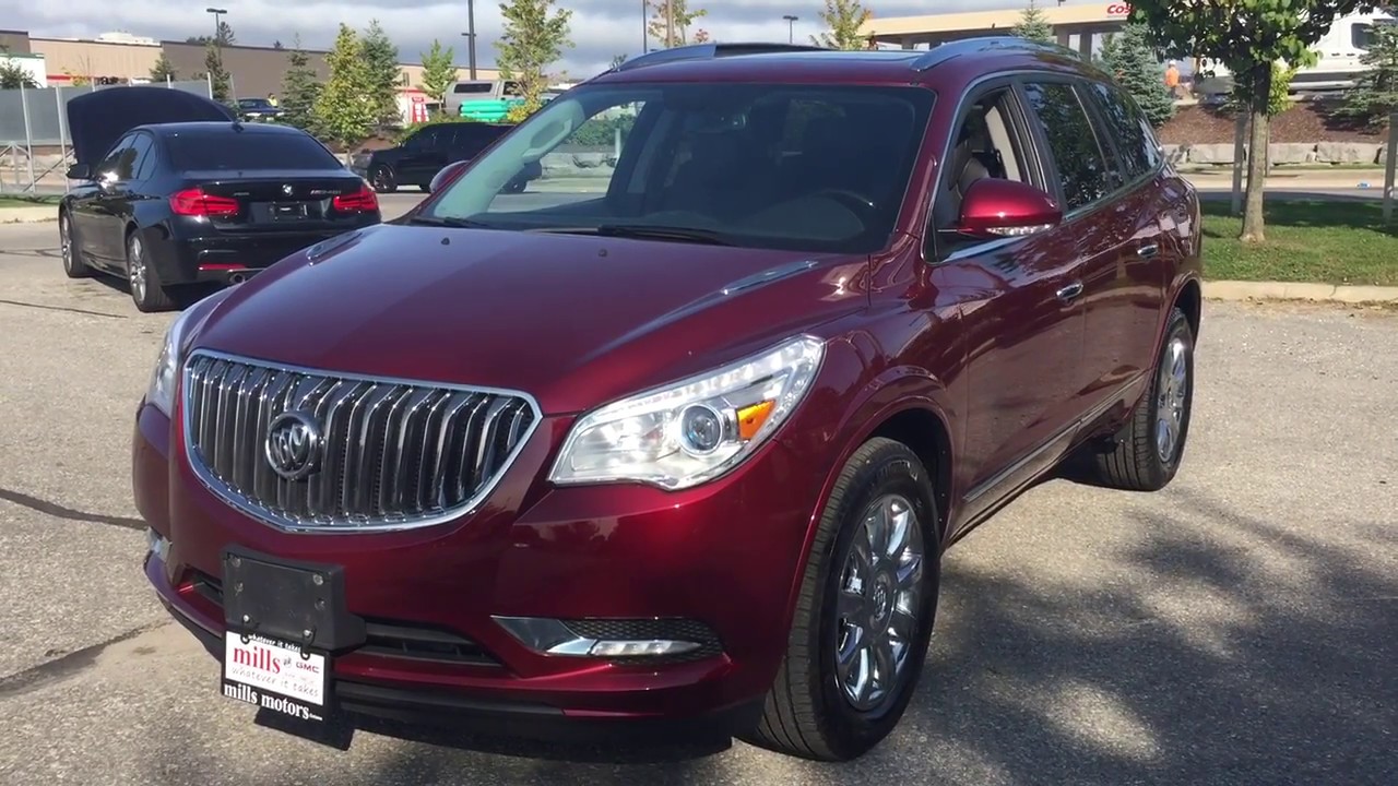 Pre Owned 2015 Buick Enclave FWD Sunroof 6 Passenger Heated Steering Red Oshawa ON Stock #180623A - YouTube