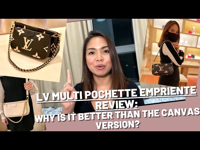 LOUIS VUITTON EMPREINTE MULTI POCHETTE vs LOUIS VUITTON CANVAS MULTI  POCHETTE! 😱🥳 LV ASTRO BANDEAU 