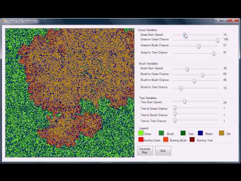 C# Forest Fire Simulation - YouTube