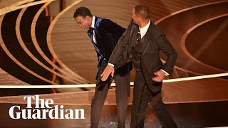Watch the uncensored moment Will Smith smacks Chris Rock on stage at the Oscars, drops F-bomb screenshot 5