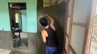 Walls finished at Rosie’s - Marie Fe does physical therapy - province life Philippines 🇵🇭