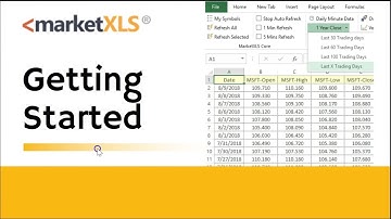 MarketXLS Getting Started - Guide on how to get started with MarketXLS