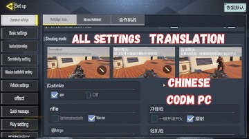 Chinese COD Mobile Pc Version Translation of all the Settings | Call of Duty Mobile China