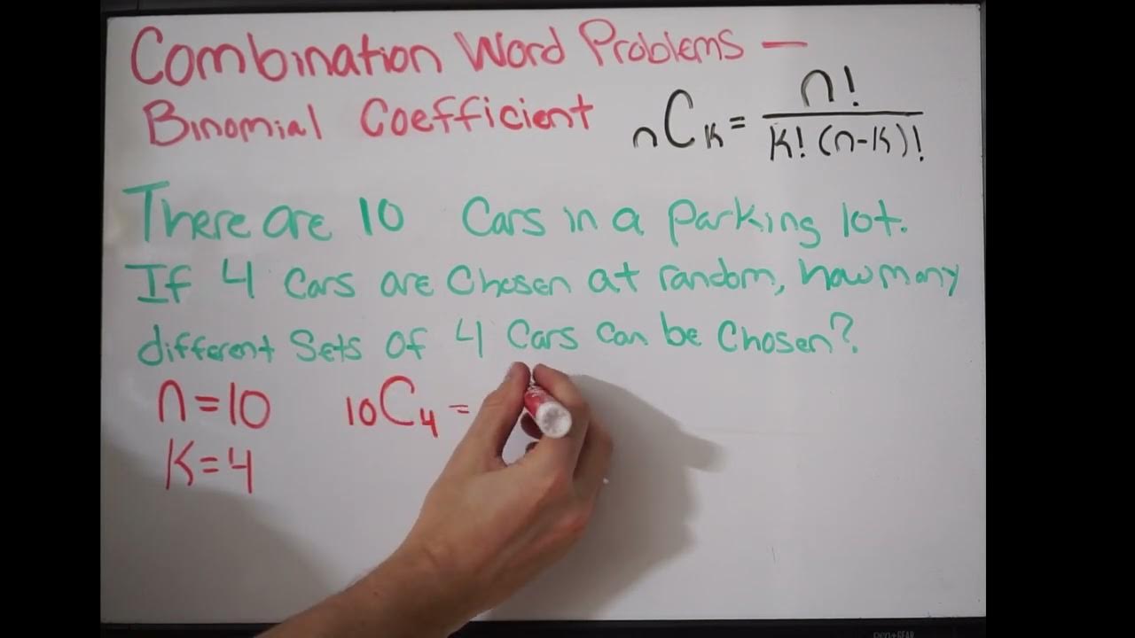 Combination Word Problems Binomial Coefficient Example 2 YouTube