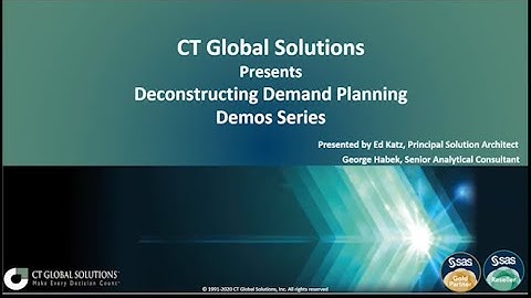 Deconstructing Demand Planning: SAS Visual Forecasting
