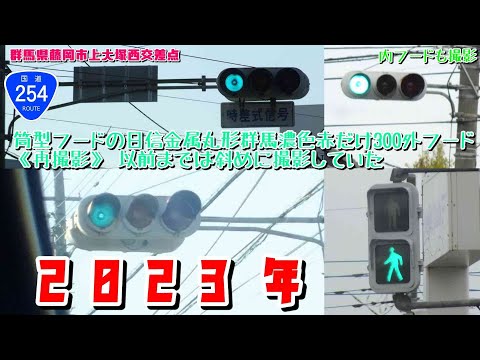 【信号機】群馬県藤岡市上大塚 筒型フードの日信金属丸形群馬濃色赤だけ300外フード〈灯器全て再撮影〉