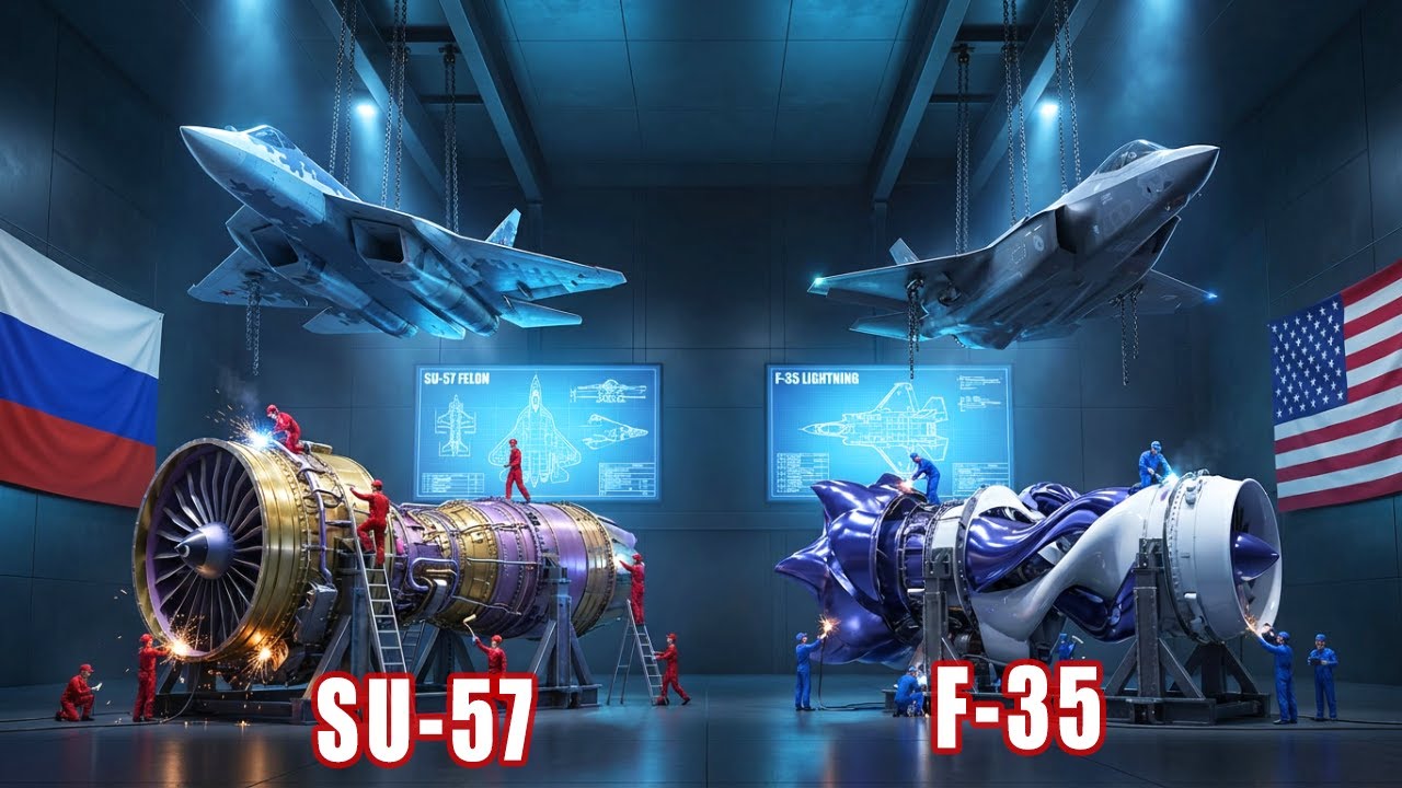 F-35 Lightning II vs SU-57 Felon | INCREDIBLE ENGINE Differences