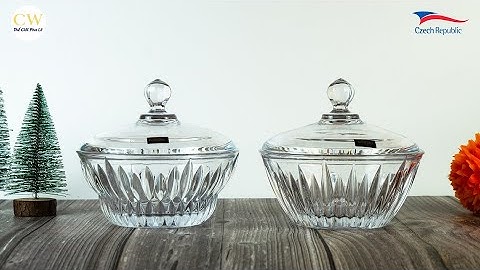 Âu Thố Đựng Mứt Kẹo Pha Lê Tiệp Khắc Saturn New Nova Crystalite Bohemia Cao Cấp