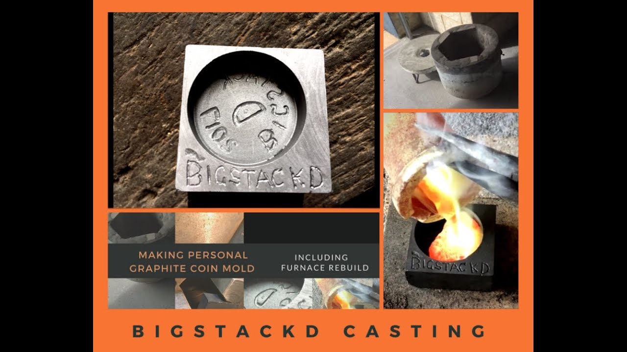 COIN CASTING IN GRAPHITE HOMEMADE MOLDS -turning scrap into coins - Furnace  Rebuild 