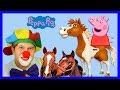 Farm Animals For Kids - Educational Fun Learning Video w/ Funny Clown & Peppa Pig – Horse Sheep Cow
