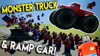 LEGO MONSTER TRUCK STUNTS \& RAMP CAR! -  Brick Rigs Multiplayer Gameplay - Stunt Challenge