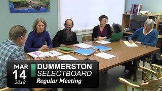 Dummerston Selectboard Meeting 3/14/18