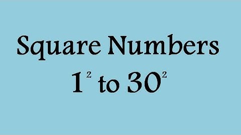 Square Numbers 1 to 30 | Mathematics for kids|