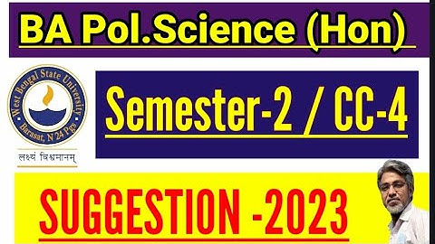 WBSU BA Political Science Honours Semester-2/CC-4 Suggestion 2023 | BA Pol.Scienc (H) Sem-2/CC-4