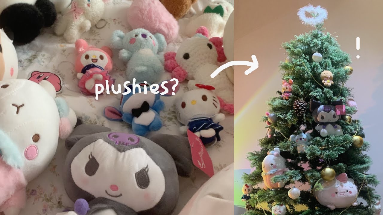 🎀. Decorating our christmas tree with plushies?! - YouTube