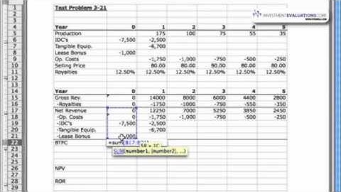 Excel Solution of Problem 3-21