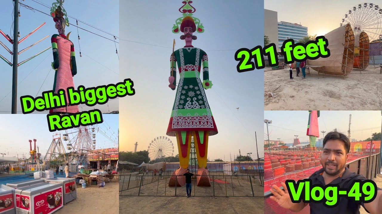 Delhi biggest and tallest ravan 210 feet |Dusshera|HBS fun | vlog-49 ...
