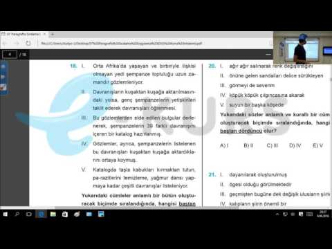 ALES - Türkçe - Paragrafta Sıralama / E-KURS Online Eğitim Dershanesi - ALES Dersleri