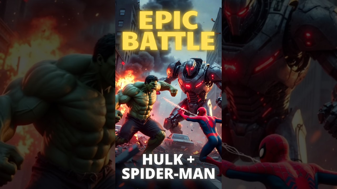 Hulk vs Spider-Man 😱 | Robot Attack! #shorts