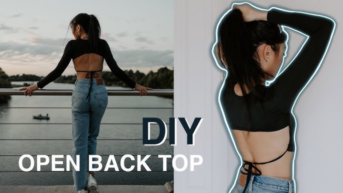 DIY Flipping Old Band T-Shirts Into Cute Tops ( Bandeau and Laced back crop  top) 