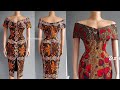 HOW TO CUT AND SEW A BUSTIER DRESS WITH SHOULDER CAPE| HOW TO DRAFT A PRINCESS DART DRESS EASY