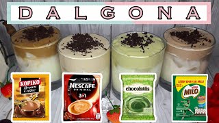 BUAT DALGONA DENGAN 4 VARIAN RASA (NESCAFE-CHOCOLATOS-KOPIKO-MILO) #dirumahaja [COOK 4]