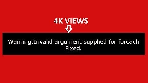 Warning Invalid argument supplied for foreach Fixed: