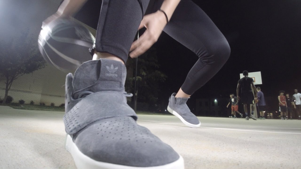 adidas tubular invader strap on feet