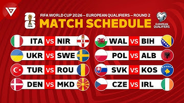 🔴Match Schedule FIFA World Cup 2026 | UEFA European Qualifiers 2nd Round: Fixtures Today