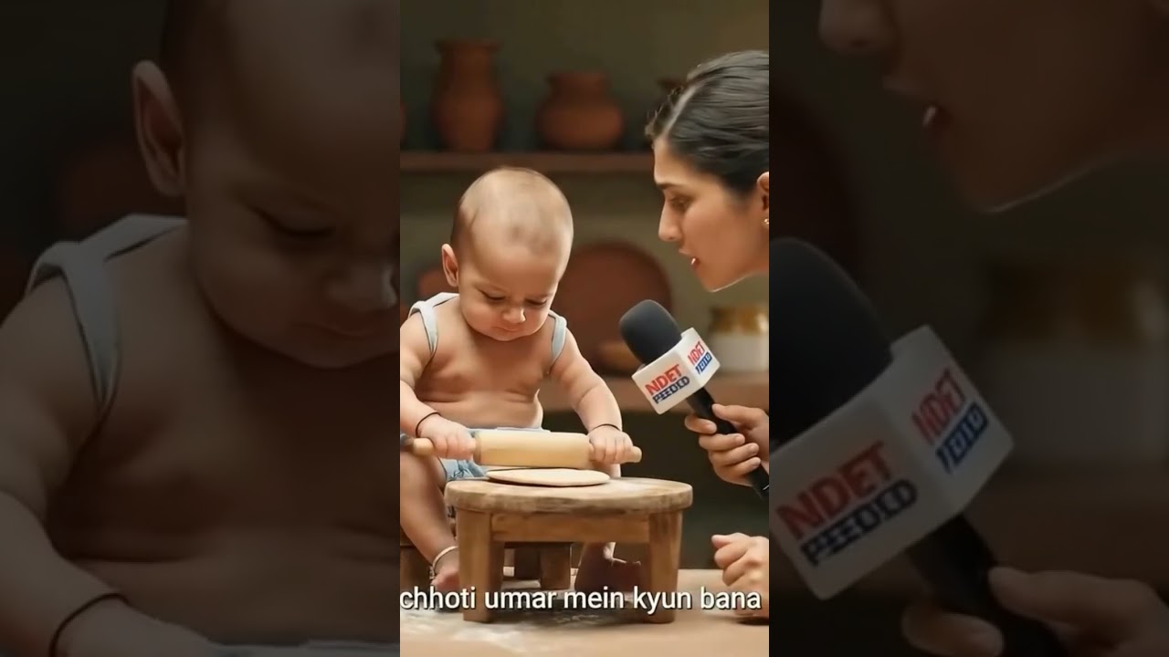 Baby making roti funny video #ai #viral #funny #cutebaby