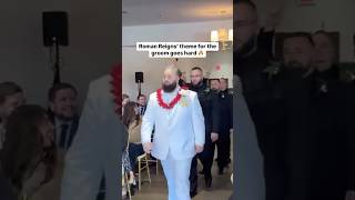 He entered his wedding to Roman Reigns&#39; theme song ☝️ #WWE #OTC #shorts
