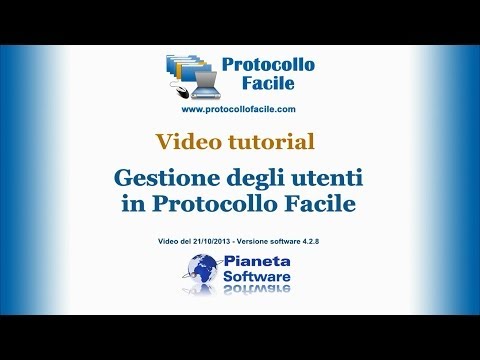 Gestione degli utenti in Protocollo Facile