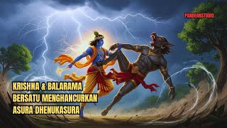 Krishna Vs Dhenukasura  Pertarungan Ilahi Yang Membebaskan Hutan Terkutuk  Pandean Studio