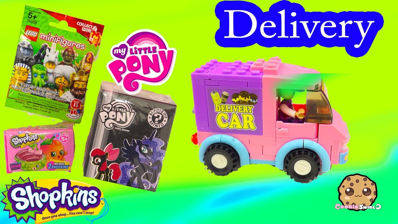 Blind Bag Delivery Car Video Unboxing Shopkins Season 4 Surprise , My Little Pony Mystery Box & Lego