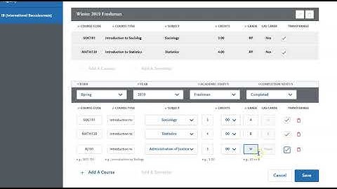 CSU Application: Transcript Entry - Withdrawals/Extenuating Withdrawals