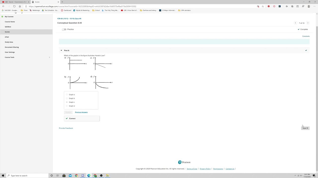 Mastering Physics Answers quiz 6 for chapters 6 and 7