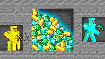 HOW NOT TO DIG RAREST MINE! GOLD vs DIAMOND GOLEM! NOOB FOUND SECRET TREASURE 100% TROLLING VILLAGE