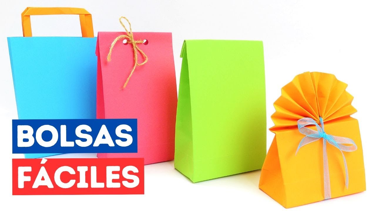 🛍 4 Bolsas de regalo de papel fáciles de hacer 