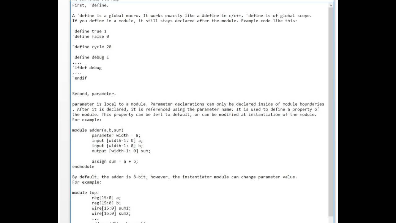 Verilog Tutorial 13 Define Parameter And Localparam Youtube