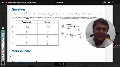 An object of constant mass is tied to the end of a rope of length l and made to move in a horizontal