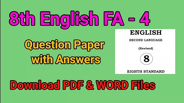 8th English FA 4 question paper with answers 2025. Fa4 question paper 2025 @learneasilyhub