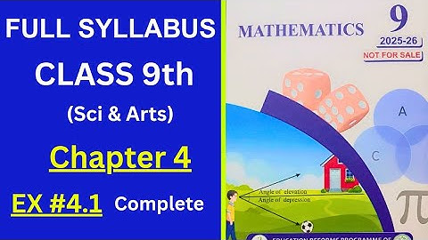 Class 9th Math Chapter 4 | new book 2025 | Ex 4.1(Full Solutions)